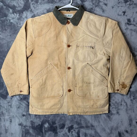 Vintage L.L. Bean Barn Chore Coat Jacket Flannel Lined Long Sleeve Size Large - Picture 1 of 7
